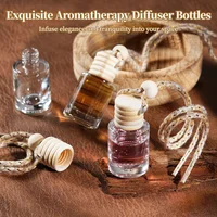 50Pcs/Set Hanging Car Air Freshener 10ml Essential Oil Aromatherapy Diffuser Bottles Empty Glass Perfume Bottles Car Ornament 2