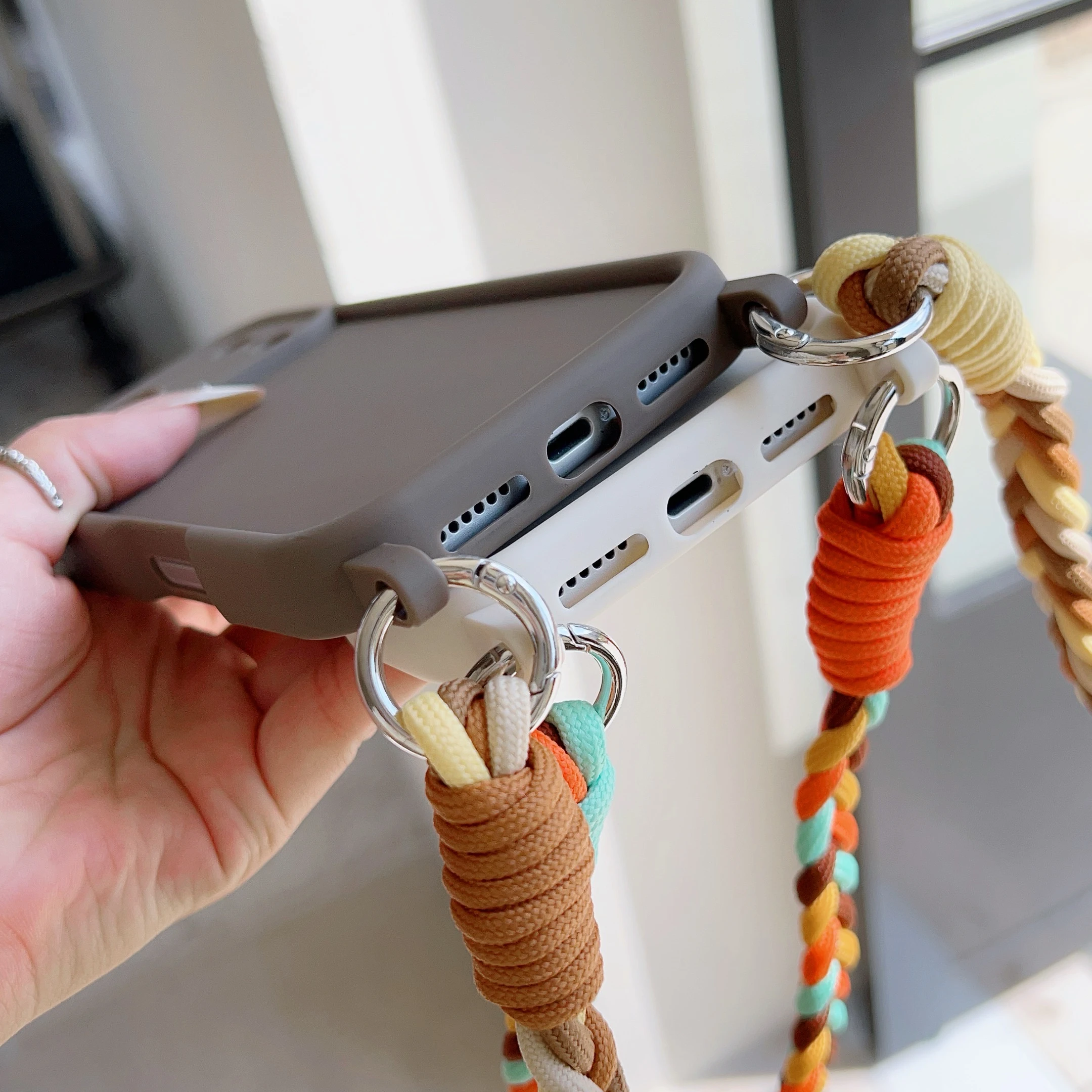 Hand-Woven Lanyard Protective Crossbody Phone Case with Long Rope Strap