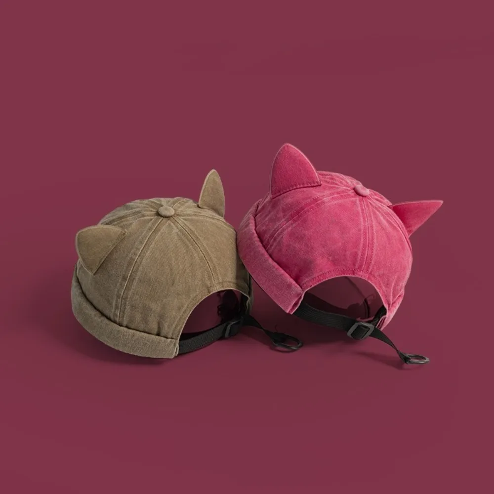 Chic Cat Ears Brimless Cotton Beanie – Unisex Casual Style