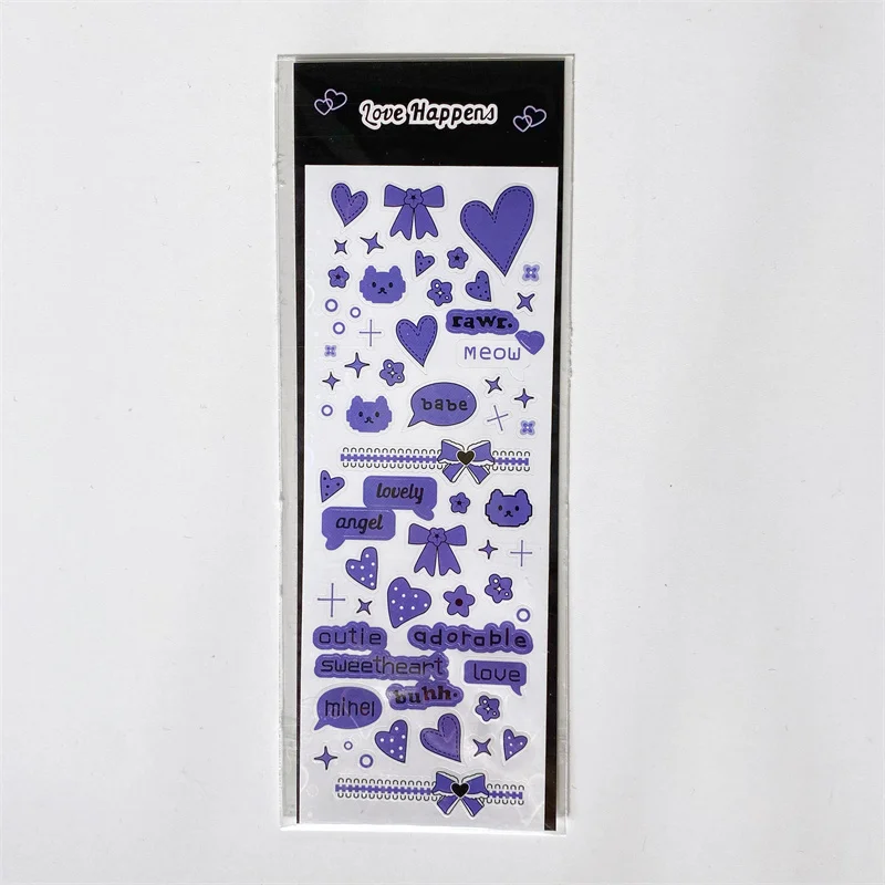 1Pc Shiny Pink Love Series Stickers Scrapbooking Decorative Cute Sticker Korean DIY Diary Album Stick Label School Stationery