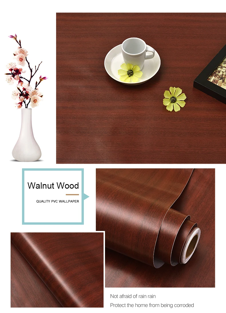 S0dc383b3728e4b5db823223c8f1d5d5ak Waterproof Self Adhesive Wallpaper Roll Furniture Cabinets Vinyl Decorative Film Wood Grain DIY Wall Stickers For Home Decor Mallzona