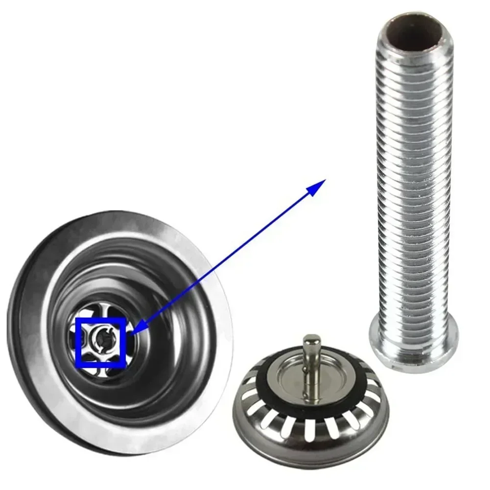 Kitchen Sink Strainer Kitchen Fixture Sink Accessories 70mm Basket Strainer Brass Waste Screw Long Belfast Ceramic Kitchen Sink Bolt Corrosion Resist