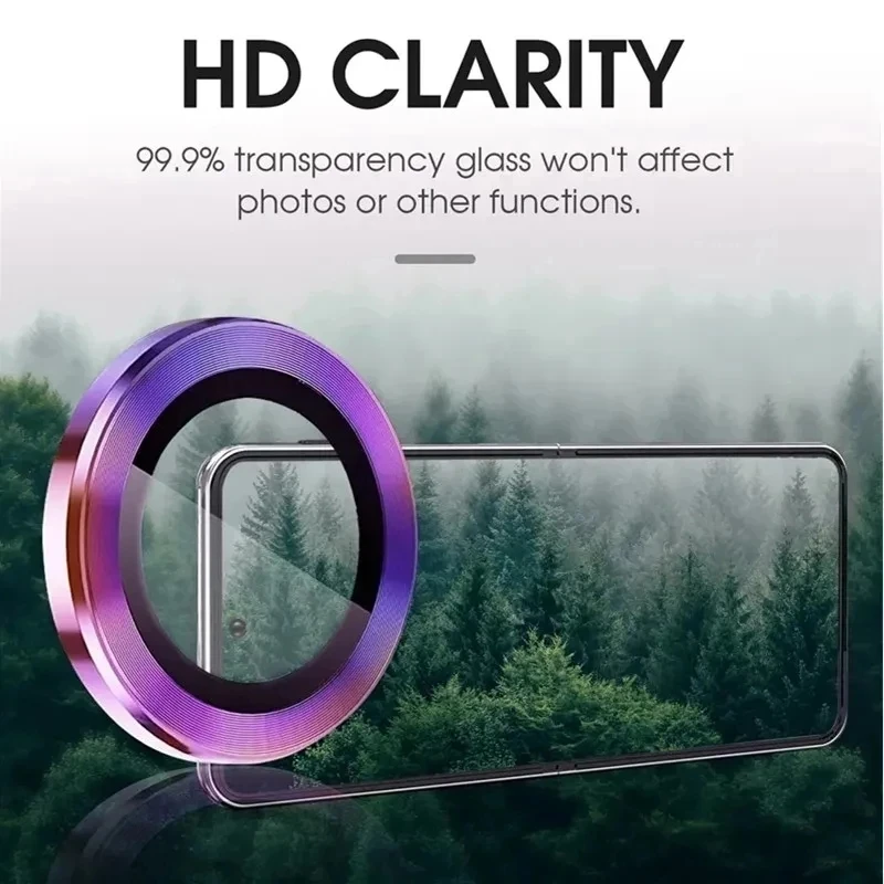Enhanced Metal Camera Ring Lens Protector with Tempered Glass and Aluminum Alloy Design