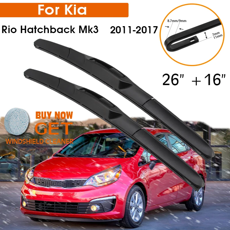 CarWiperBladeForKiaRioHatchbackMk320112017WindshieldRubber