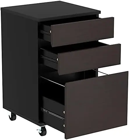 

Drawer Mobile File Cabinet, Rolling Filing Cabinet for A4 or Letter Size, Wood Under Desk Storage Cabinet with Wheels, Dark Waln