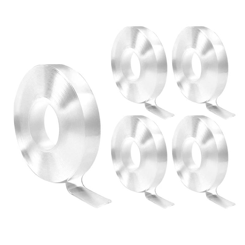 5 Pack Double Sided Tape Heavy Duty Multipurpose Tap Washable Strong Sticky Wall Tape Strips Transparent Tape Aliexpress