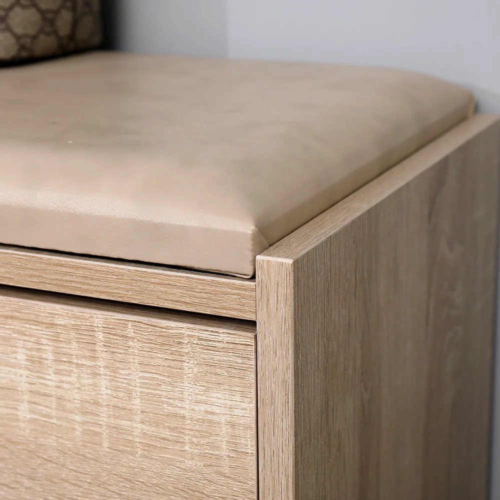 Modern Entryway PU Leather Ottoman Shoe Store Bench Shoe Storage Rack Cabinet With Seats Bench