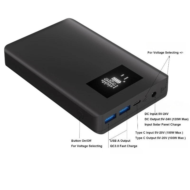 20000mAh 5V-24V PD 100Wh(MAX) 파워뱅크 레스메드 에어미니 에어센스 S9 S10 S11 인공호흡기 전원 공급 무선 라우터용