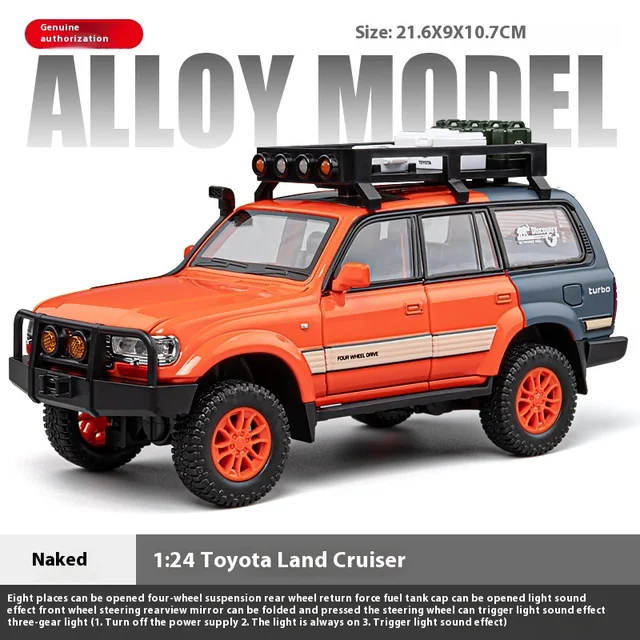 1:24 Toyota Land Cruiser LC80 SUV Alloy Diecast Model Sound And