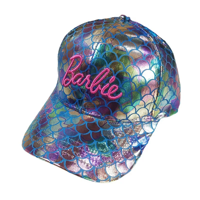 

Barbie Baseball Cap Anime Peripheral Cartoon Cute Hat Sweet Girl Sun Protection Hat Kawaii Color Sequin Hat Harajuku Y2K Style