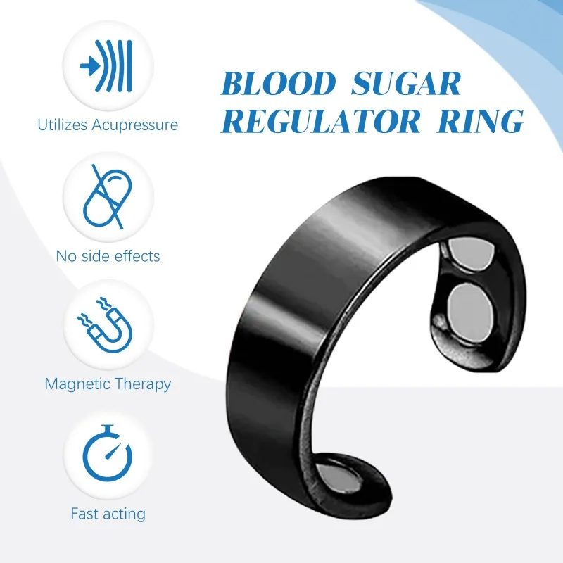 Blood Sugar Ring Blood Sugar Control Diabetes Monitor Balance Magnetic Therapy Improve Sleep Soreness Relief Lymphatic Drainage blood sugar ring
