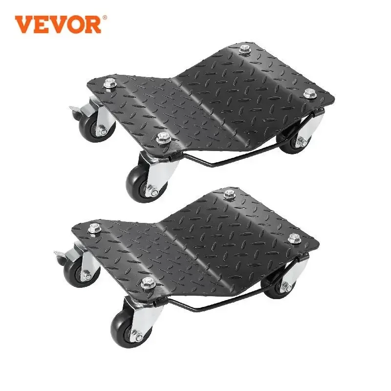 

VEVOR Car Tire Wheel Trolley Dollies 2/4PCS 1500 Lbs Weight Capacity Vehicle Skates Moving Tire with 4 Casters Auto Repair Mover