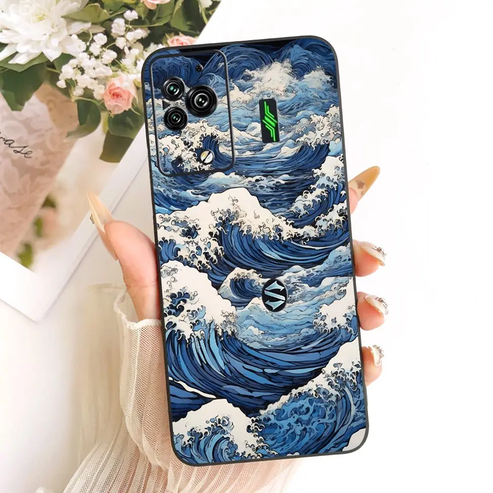Cute Cat & Butterfly Design Silicone Case - Black Shark 5 Pro