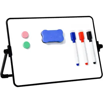 Nuova Lavagna Magnetica Cancellabile Portatile con Supporto, Lavagna Bianca Bifacciale da Scrivania per Appunti e Liste di Cose da Fare