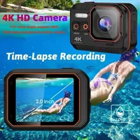 4K HD 60FPS Mini Camera Wifi Outdoor Sport 170° Wide Angle Action Kam Waterproof Bike Motorcycle Helmet Body Cam with LED Screen 2