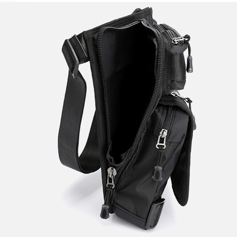 Men's Waterproof Nylon Thigh Bag - Versatile Hip and Waist Pack for Travel and Outdoor Activities
