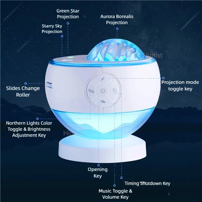 星空銀河プロジェクター,常夜灯,オーロラ,星,月,家の装飾,寝室,子供へ