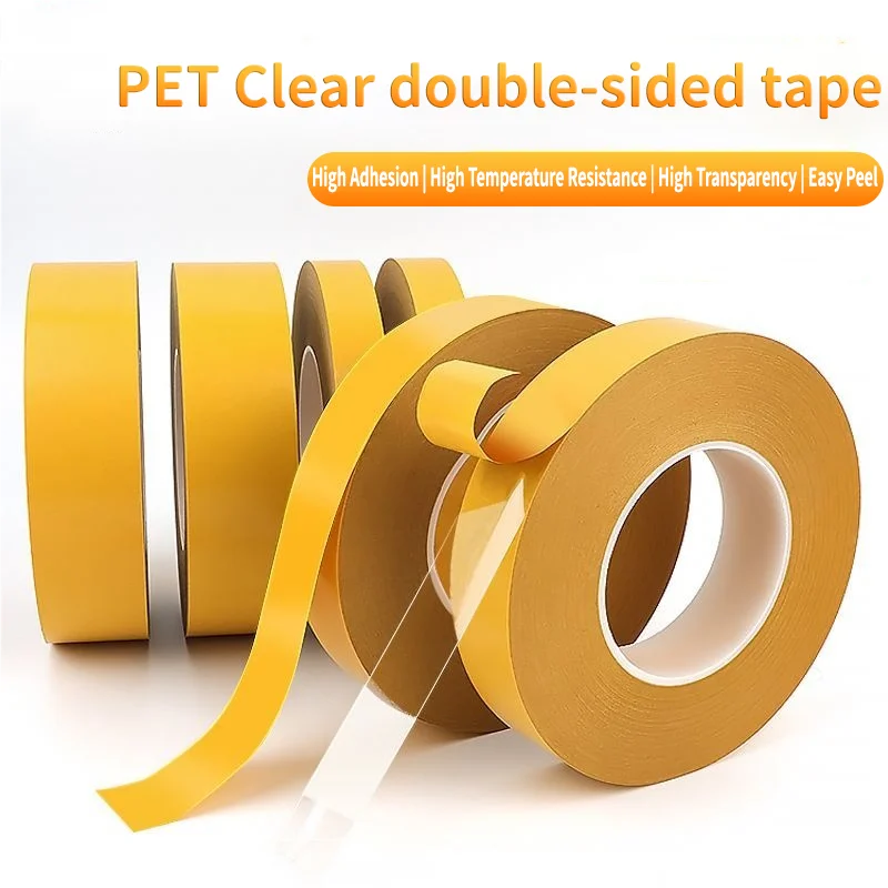 내열성 PET 양면 접착 테이프 0.05mm 두께 투명 무흔적 초강력 고온 저항