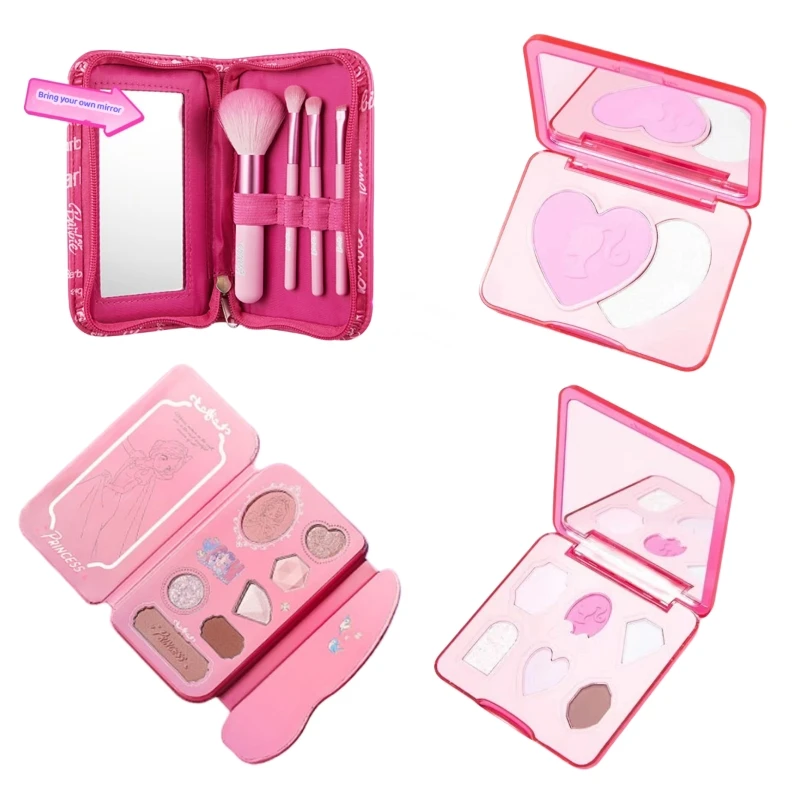 Y2K Anime Miniso Barbie Eye Shadow Cartoon Disney Snow White Series Palette Da Donna Highlight Disc Kawaii Girls Makeup Brush Set