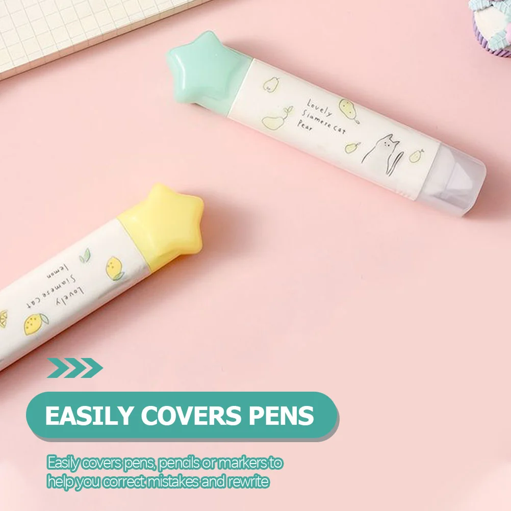 휴대용 교정 테이프 어린이 학생 용품, 반려동물 어린이 문구, 화이트 아웃 액세서리, 2 개