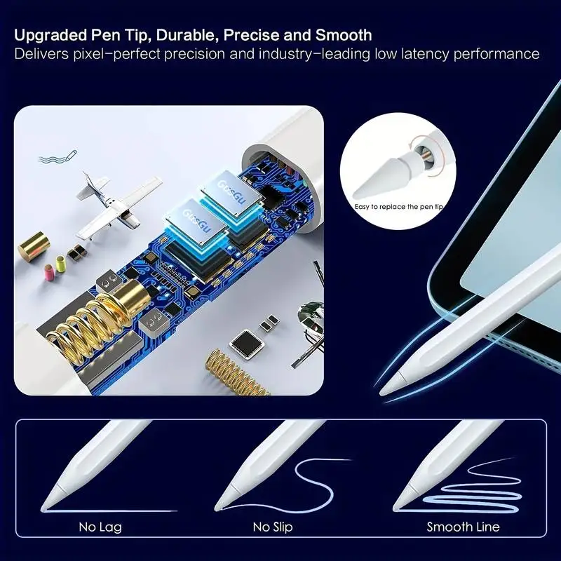 Lápis Ativo com Display de Energia Digital Caneta Stylus para Ipad 9ª e 10ª Geração Apple Ipad Pro11 12.9 Ipad Air 5 - Imagem 2