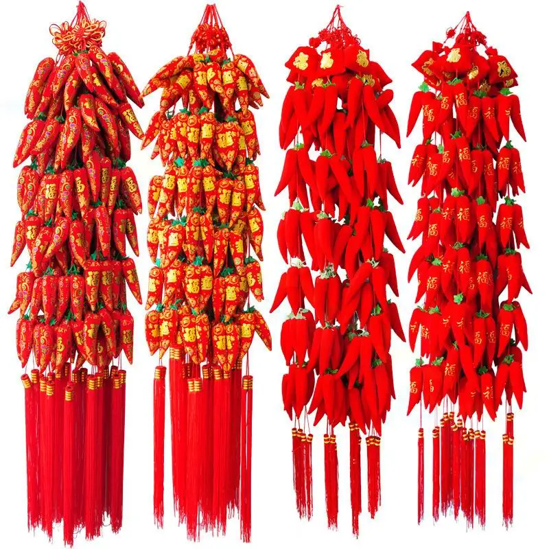 Chinese New Year Decorations 2023 Spring Festival Hanging Pendants Red Lucky Bags Door Street Pendant Traditional Door Ornament
