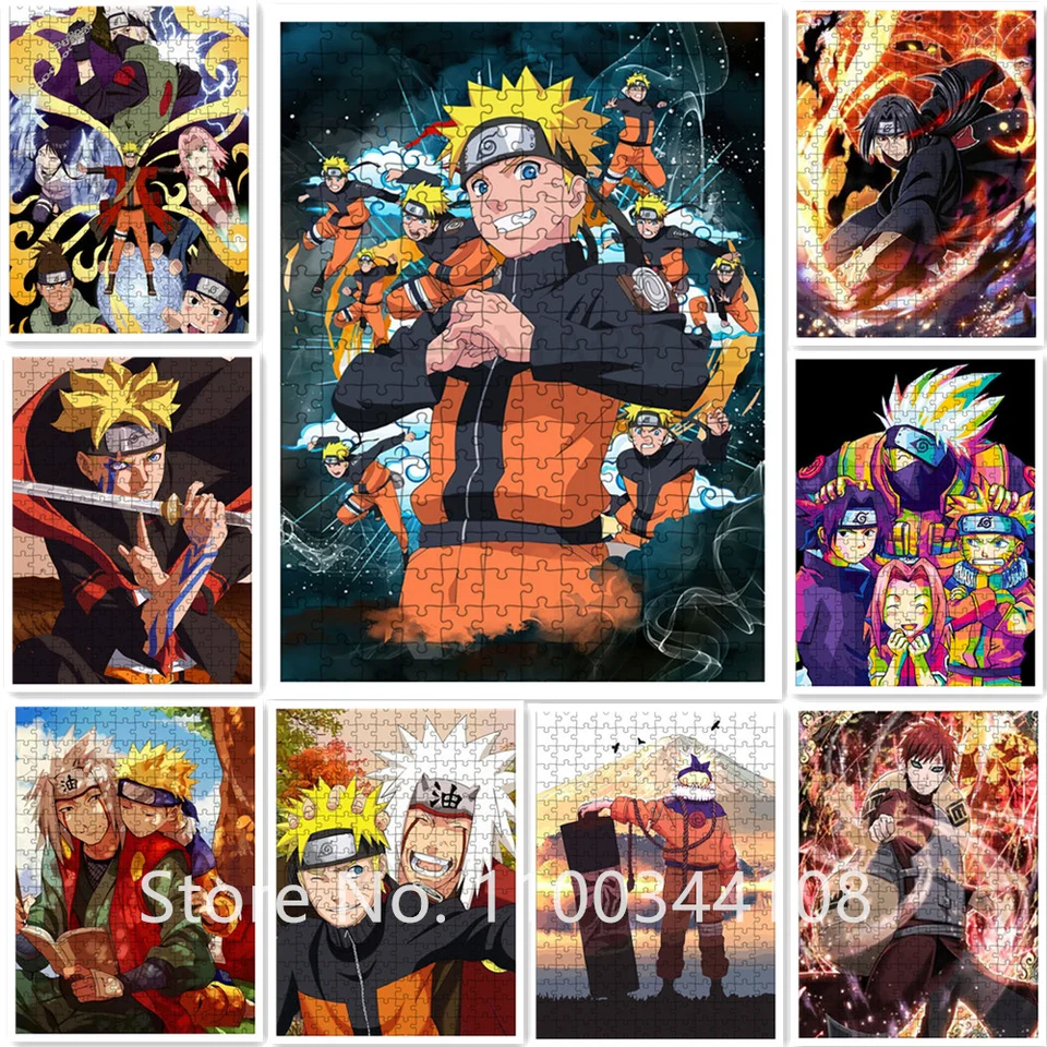 Naruto boruto uzumaki quebra-cabeças 300/500/1000 peças imagem dos desenhos  animados puzzles brinquedos para adultos crianças jogo brinquedos  educativos - AliExpress