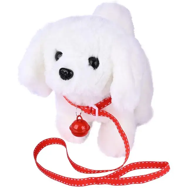 Simulation Plush Dog Electronic Interactive Pet Puppy and Traction Rope Walking Barking Tail Wagging Companion Toys For Kids 1