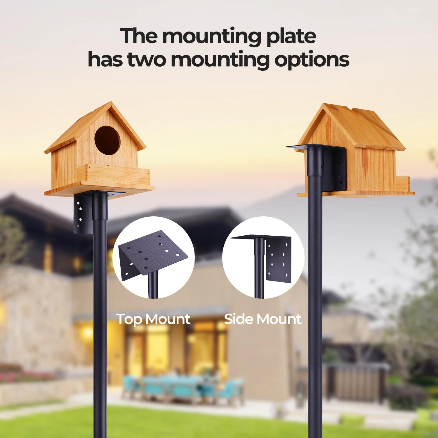 92 Inch Bird Feeding Station with Squirrel Proof Baffle for Bird Watching Bird House Pole Mount Kit