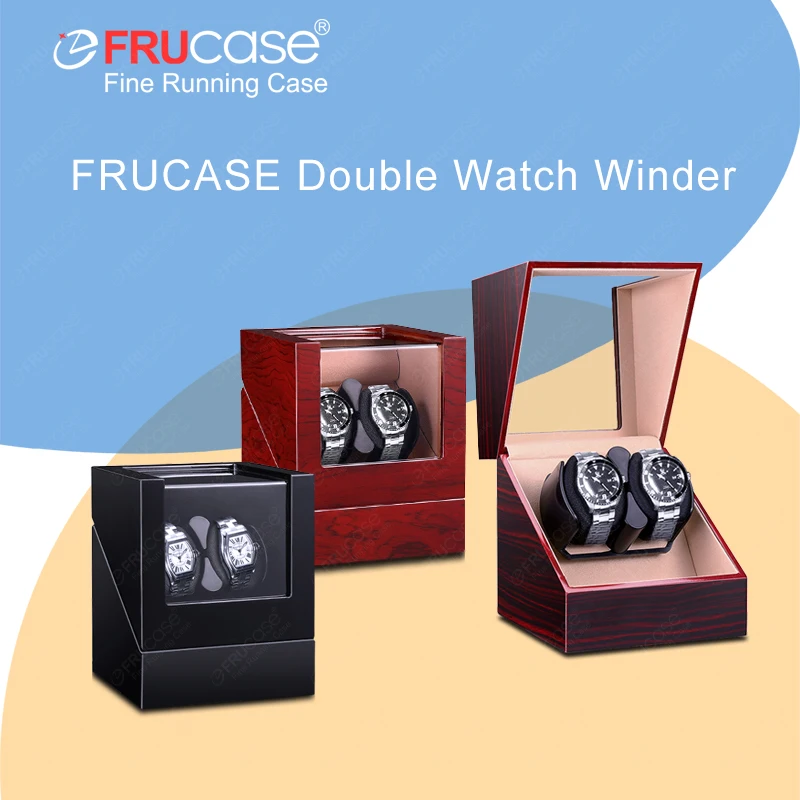 Double Watch Winder Automatic Watches Watch Box USB Charging 2+0 Battery Option FRUCASE