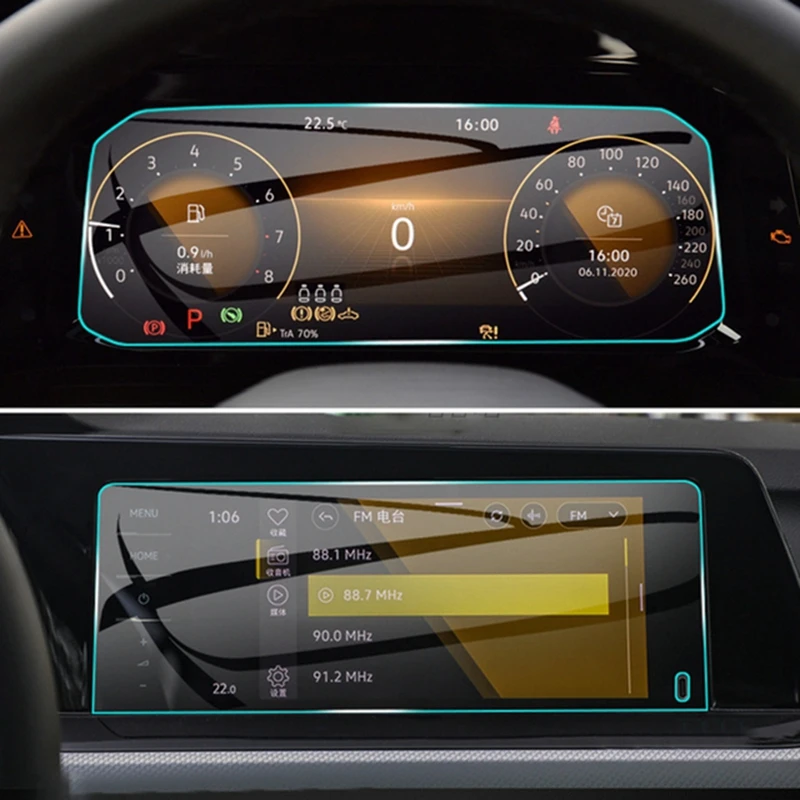 폭스바겐용 강화 유리, 폭스바겐 VW 골프 8 MK8 2020-2023 GTI GPS 네비게이션 필름, LCD 화면 보호 필름, 자동차 액세서리