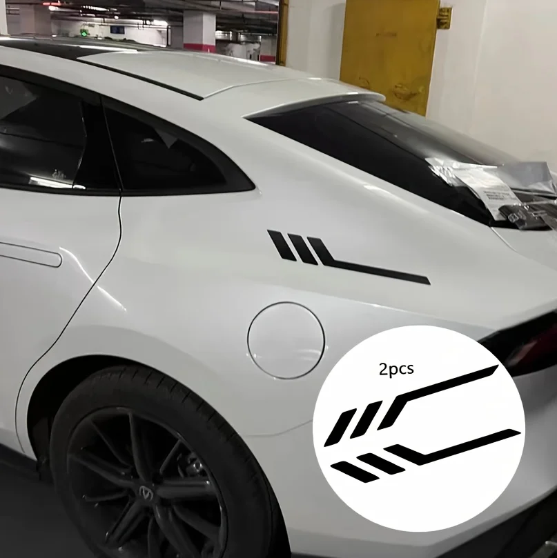 2 Stück Auto-Seitenlüftungsstreifen, wasserdichter Vinyl-Aufkleber für Karosserie, Fenster, Stoßstange – Detail 1