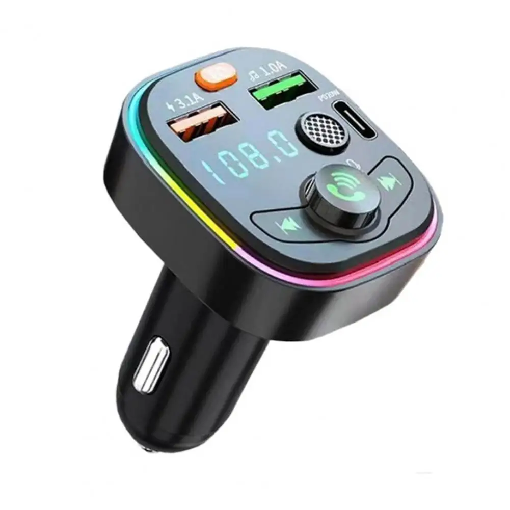 

USB Charger Practical PD Fast Charging Subwoofer Car Bluetooth-compatible Handsfree FM Transmitting Car Accessories