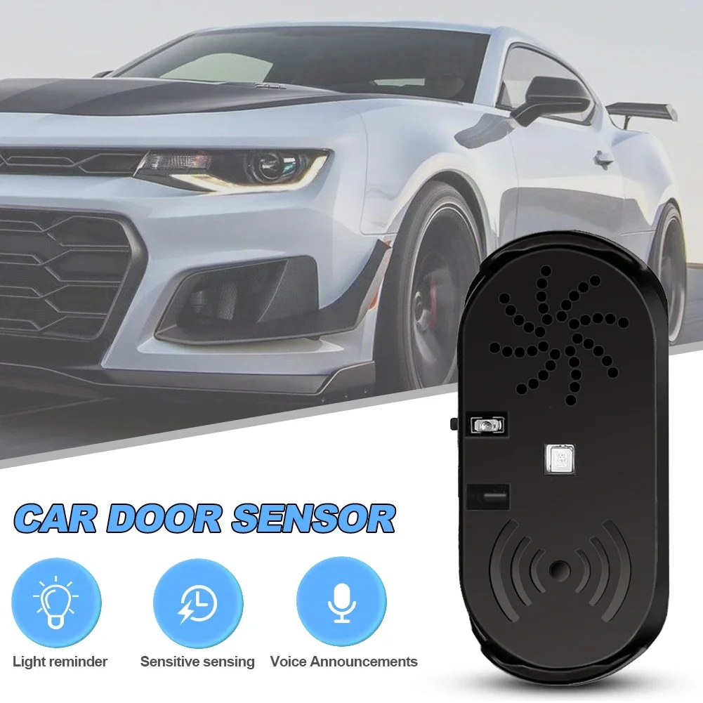 Smart Car Door Opening Sensor Alarm Anti-Collision Device Voice Notifications With High Sensitivity Car Door Opening Sensor