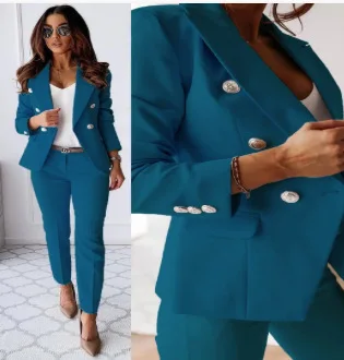 Women Office 2 Piece Set fabric close-up