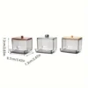 Acrylic Cotton Swab Holder with Bamboo Lid Clear Dispenser Bathroom Containers Canister Cotton Swab Holder Bathroom Accessories 5