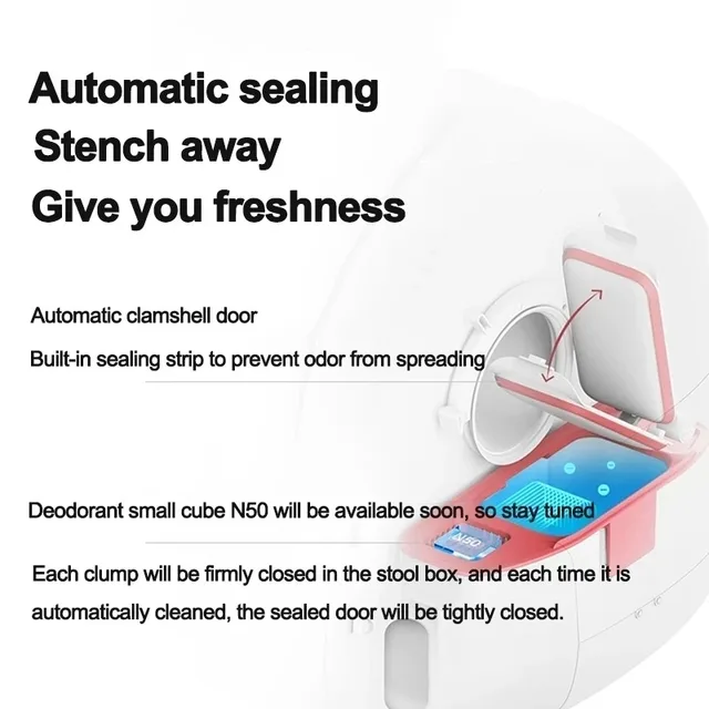 Automatic C-at Box Self Cleaning with App Control Sm-art C-at Toilet for Multiple Large Cats Global Version 4
