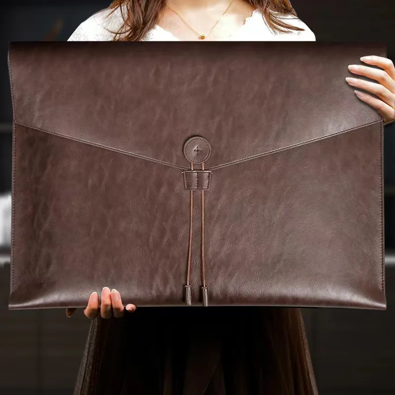 A3PU 파일가방, 비즈니스 가죽 서류가방, 방수, 대용량 데이터 저장가방, 휴대용가방