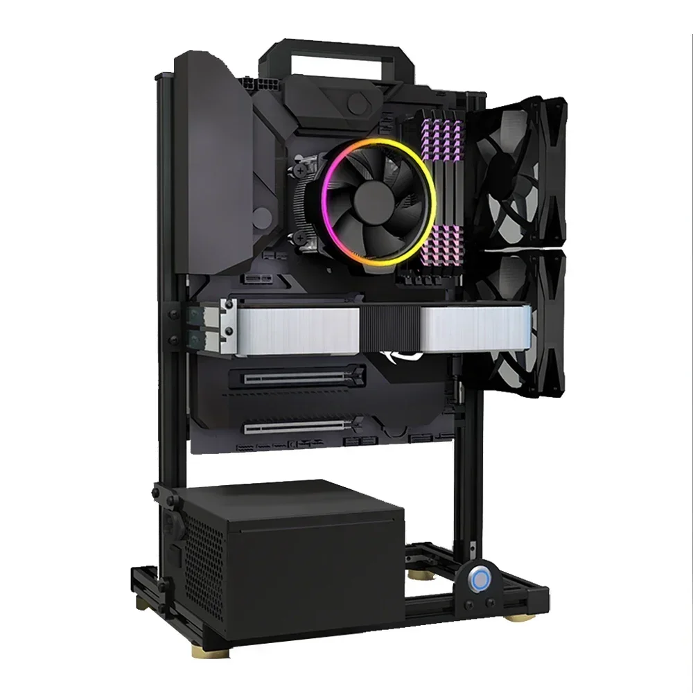 MOD 크리 에이 티브 알루미늄 오픈 PC 케이스 프레임 ITX MATX ATX, GPU 연장 케이블이있는 DIY 데스크탑 게임 캐비닛 랙