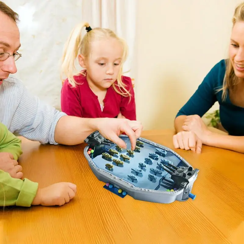 Children Catapult Marble Toy Catapult Battle Board Play Parent-child Double Game Machine Educational 2-player Battle Table Games 4