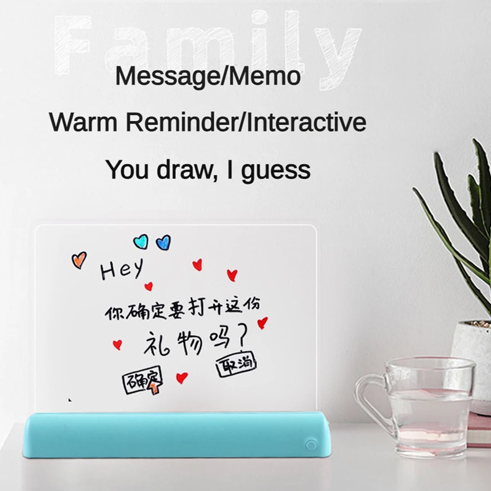 눈을 다치지 않는 다용도 투명 메모판, 야간 조명 패턴, 자유롭게 닦을 수 있음..