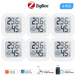 Tuya ZigBee Smart Home Temperature And Humidity Sensor With LED Screen Works With Smart Life work with alexa Google Assistant