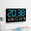 Large Digital Wall Clock Temp Date Week Humidity Display Alarm Clock Positive/Countdown 10 Brightness Adjustment Home LED Clocks 4