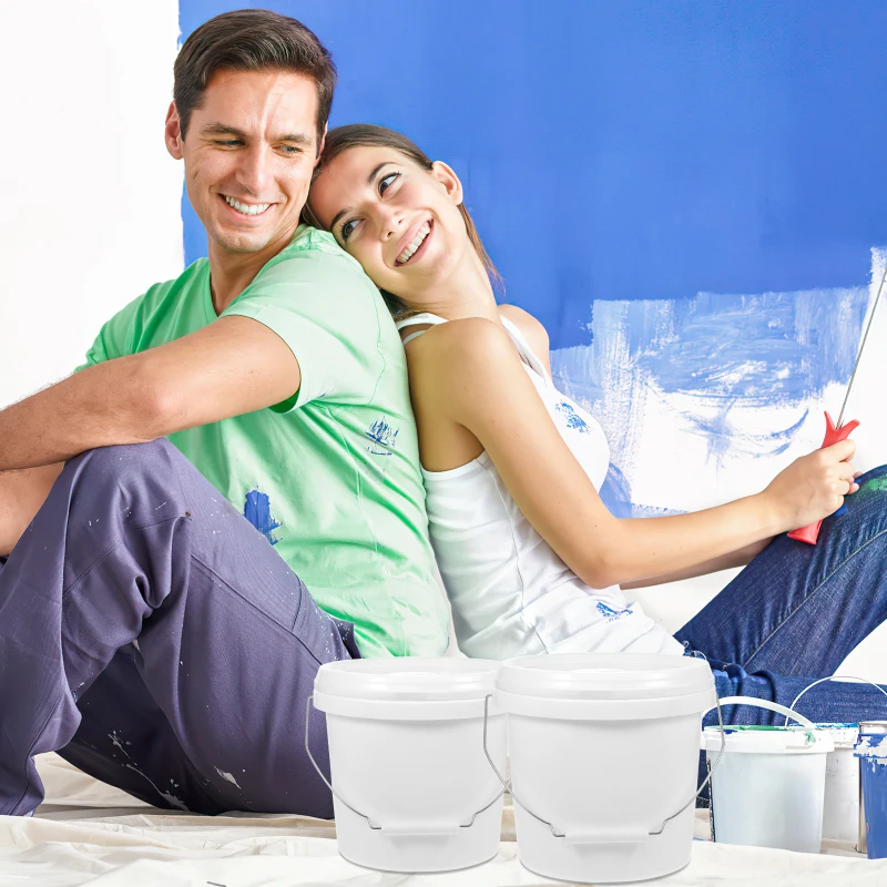 Description Picture 6 of itemPlastic Paint Can 1 Gallon Bucket Lid Handle Empty Paint Can 4L Water Bucket Paint Pail Multipurpose Storage Container