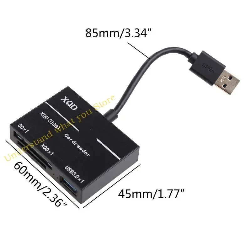 J60A 미니 카드 리더+ 3USB3.0 허브 2 MS TF 카드 리더 및 노트북을위한 휴대용 5GBPS 빠른 HDD 스플리터