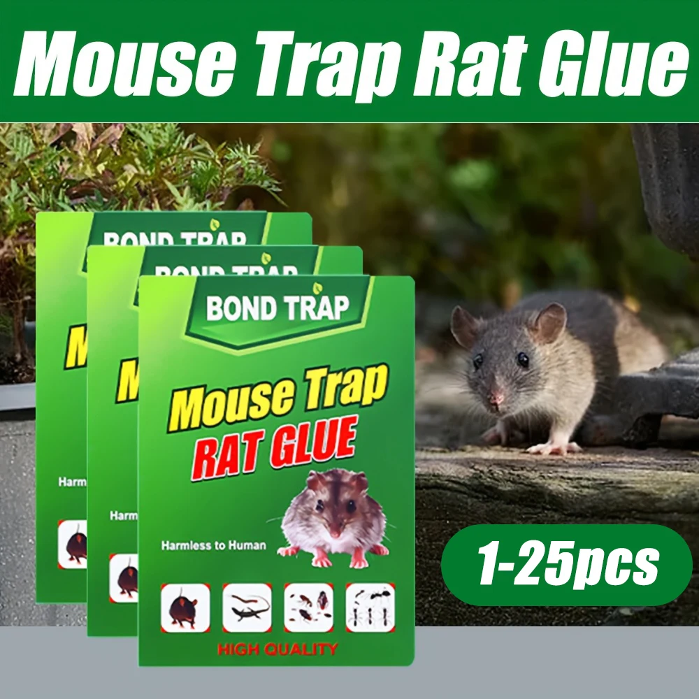 Mouse Board Sticky Rat Glue 1-25pcs Mouse Adhesive Glue Board Mice Catcher Trap Non-toxic Pest Control Restaurant Kitchen