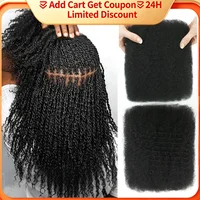 Cheveux humains en vrac Afro Kinky Black Pearl Top QVR Peruvian Kinky Curly Mini Twist 50G/pièce pour tressage, 100% Remy Hair Bundles 1