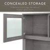 72W Office Desk with Hutch 5 Shelf Bookcase Bundle Platinum Gray Wire Management Concealed Storage Adjustable Shelves Modern 5