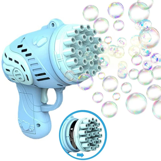 Bubble Gun Electric Automatic Soap Rocket Bubbles Machine Kids Portable Outdoor Party Toy LED Light Blower Toys Children Gifts 3