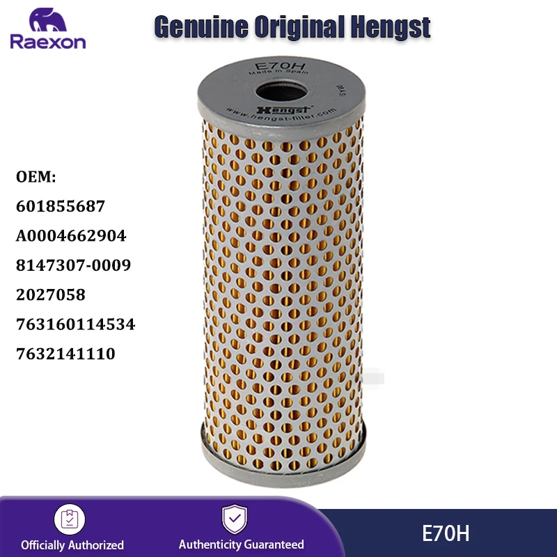 Filtre à huile hydraulique Hengst E70H pour camions Volvo Mercedes-Benz MP2 MP3 MAN DAF 1855687 A0004662904 81473070009 2027058 1